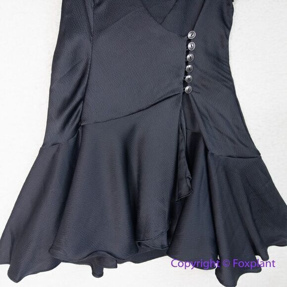 NEW Free People Scarlett‎ Short Sleeve Texture Mini Dress black, size XS - Picture 6 of 16